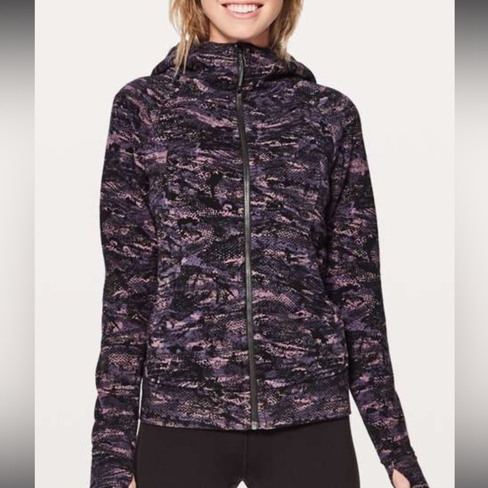 Lululemon Black and Purple Scuba Hoodie